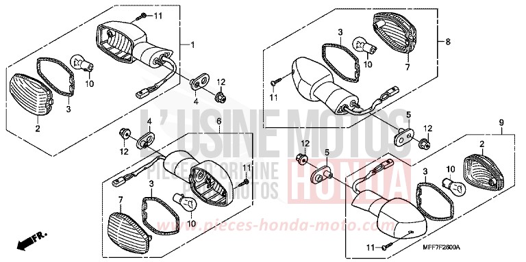 WINKER for TRANSALP ABS BARLEY YELLOW METALLIC (Y199) from 2009